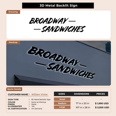Custom Signs For William Vinter