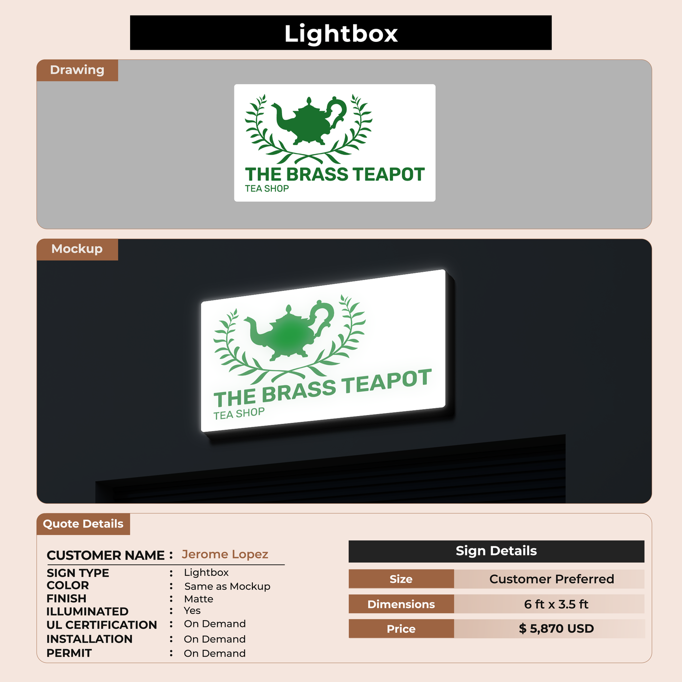 LightBox Sign For Jerome Lopez