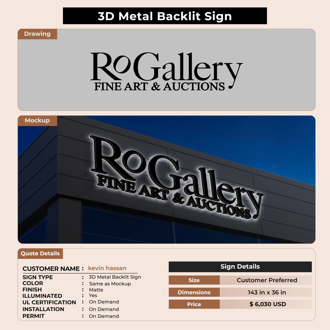 3d metal backlit for kevin hassan