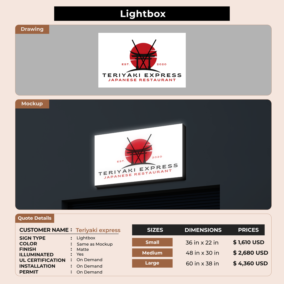 Business Signage for Teriyaki express