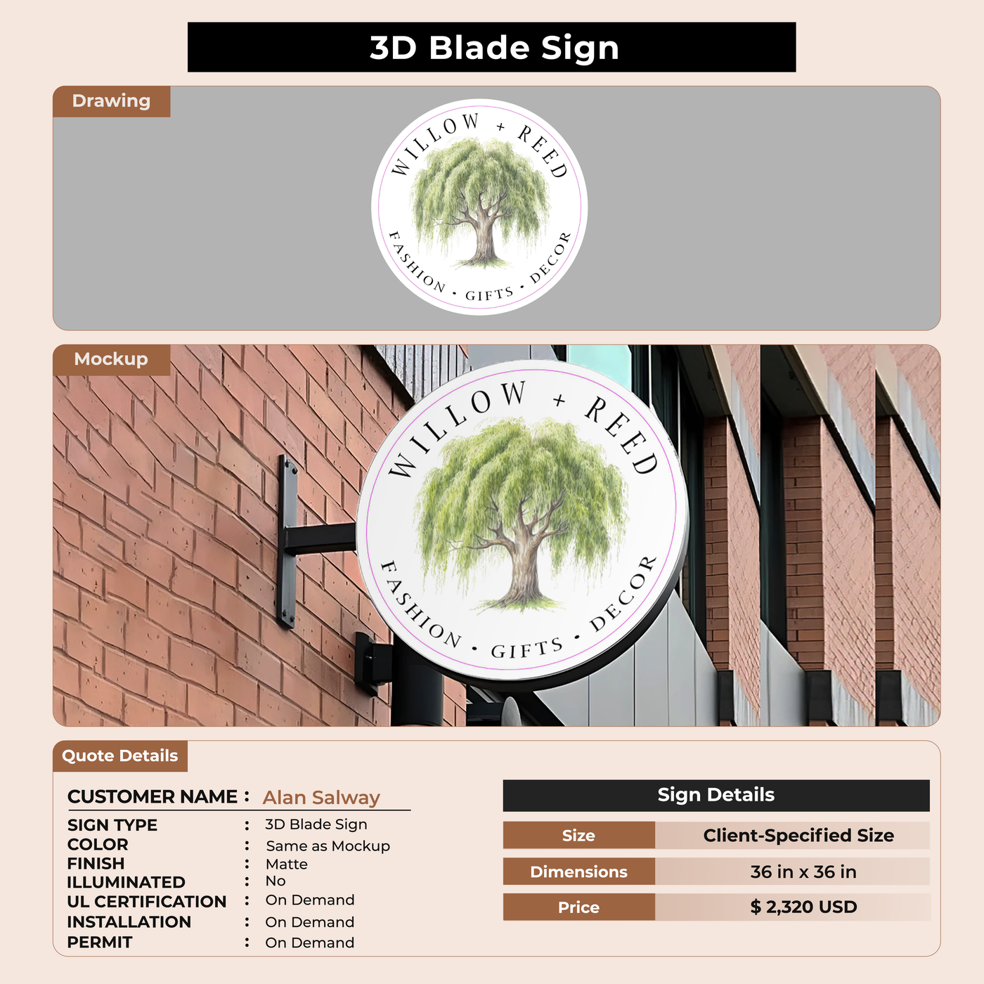 3D Blade Sign for Alan Salway