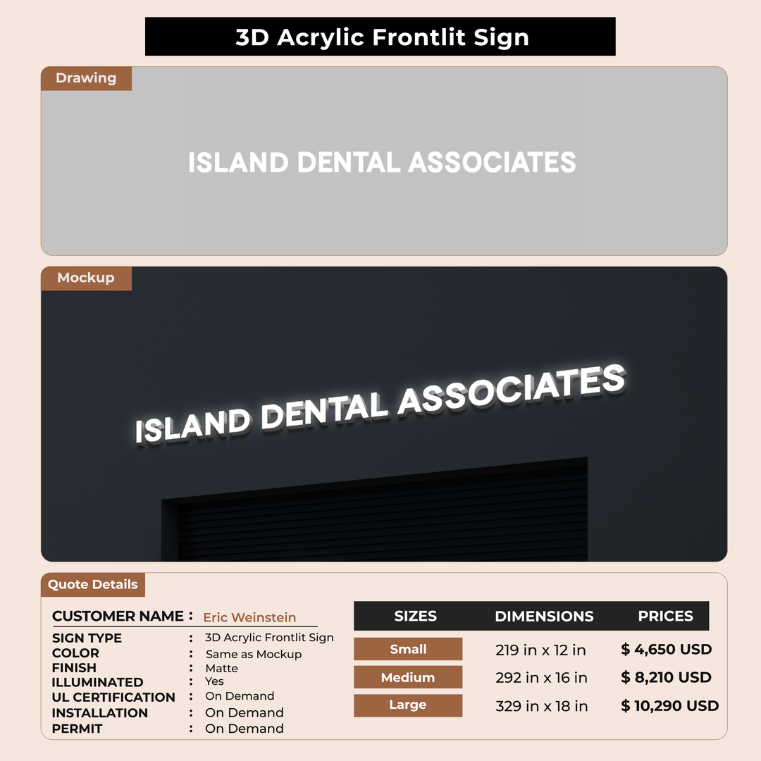 3D Acrylic Front-lit Sign For Eric Weinstein