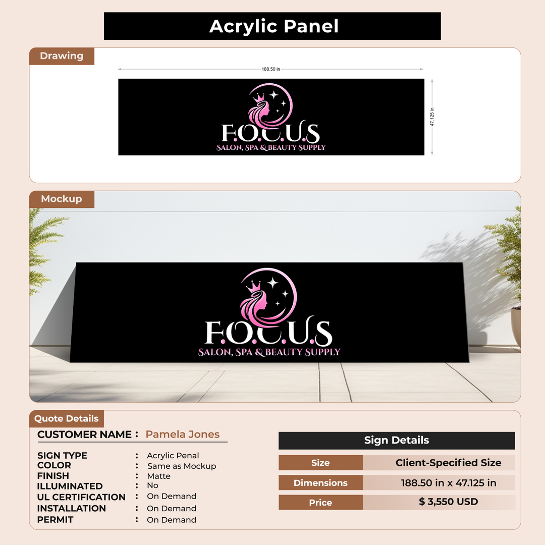 Acrylic Panel For Pamela Jones