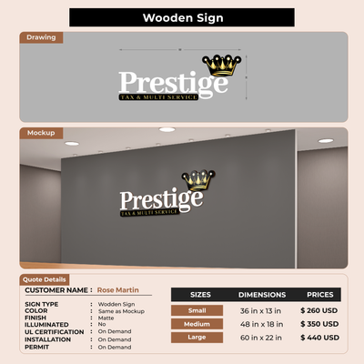 5mm wooden sign for Rose Martin