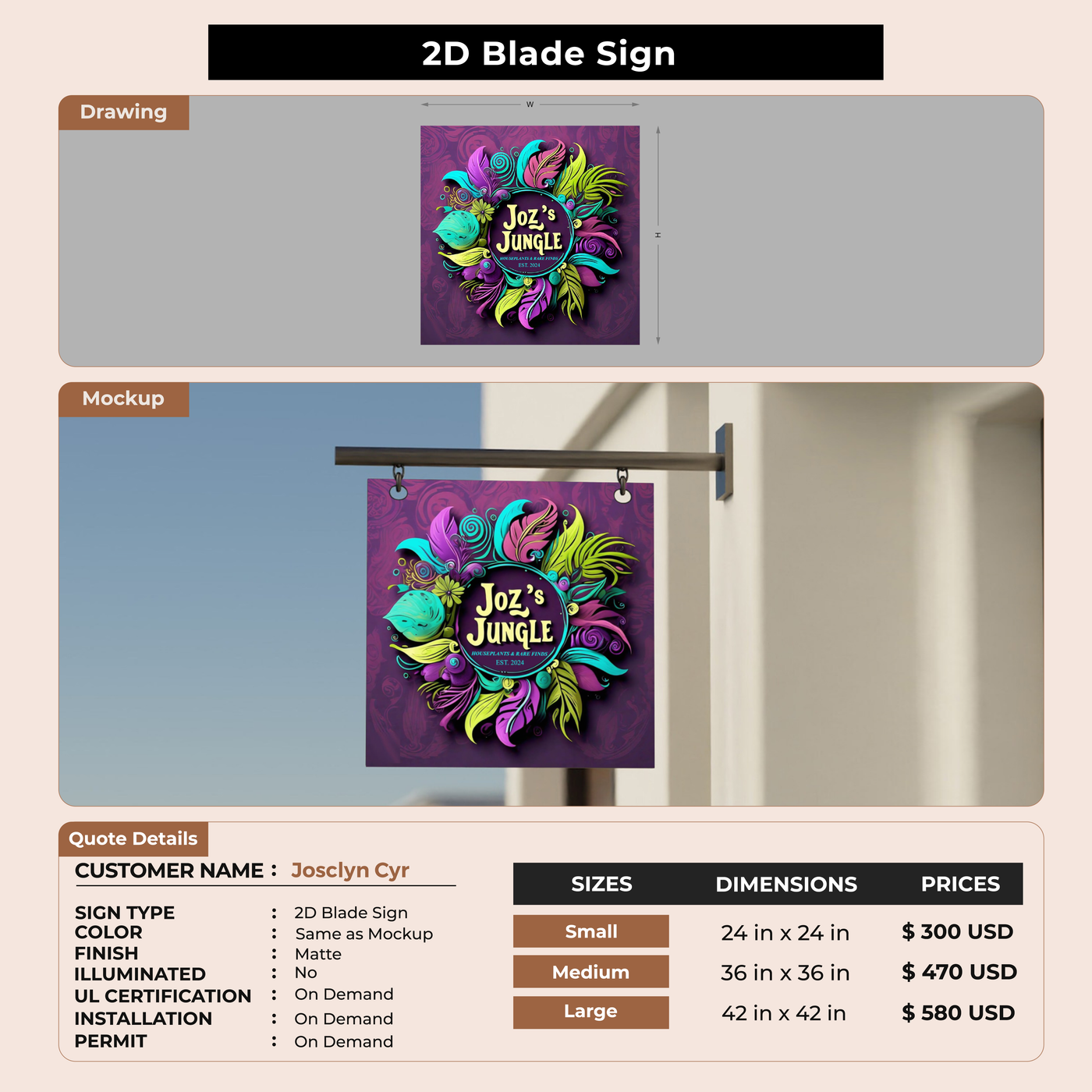 2D Blade sign for Josclyn Cyr