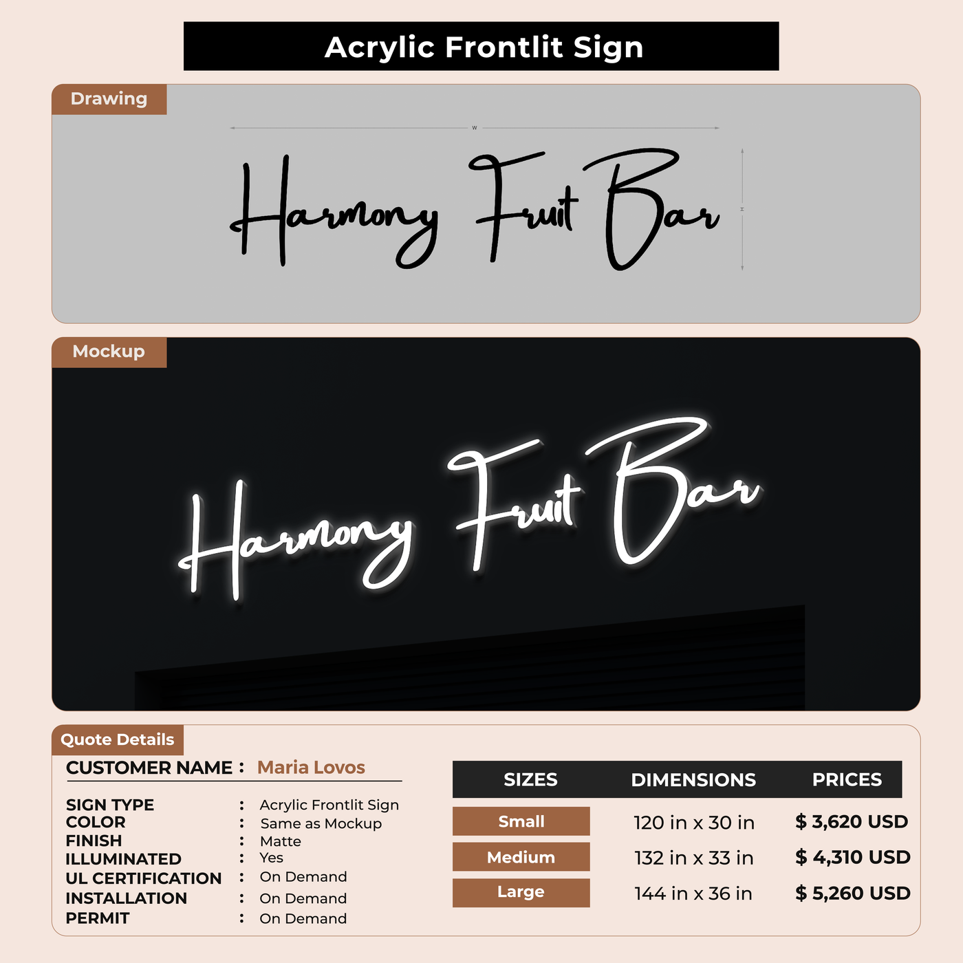 Custom Signs For Maria Lovos
