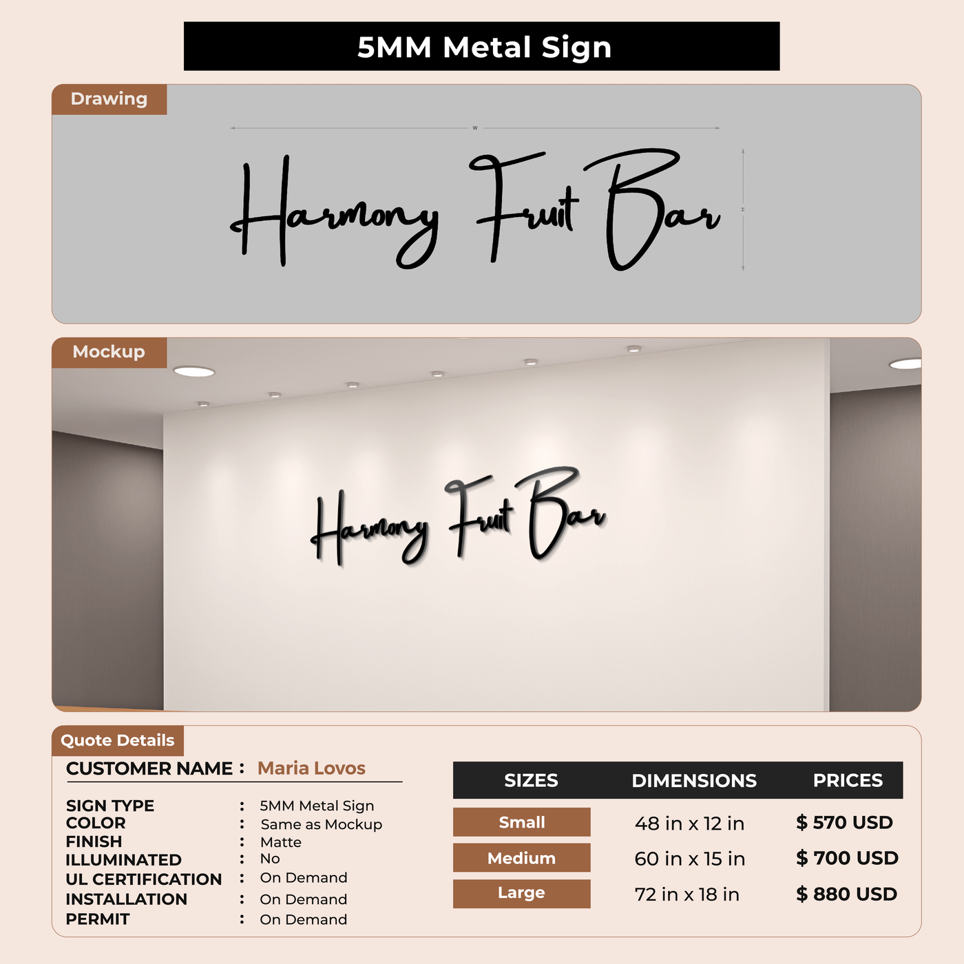 Custom Signs For Maria Lovos