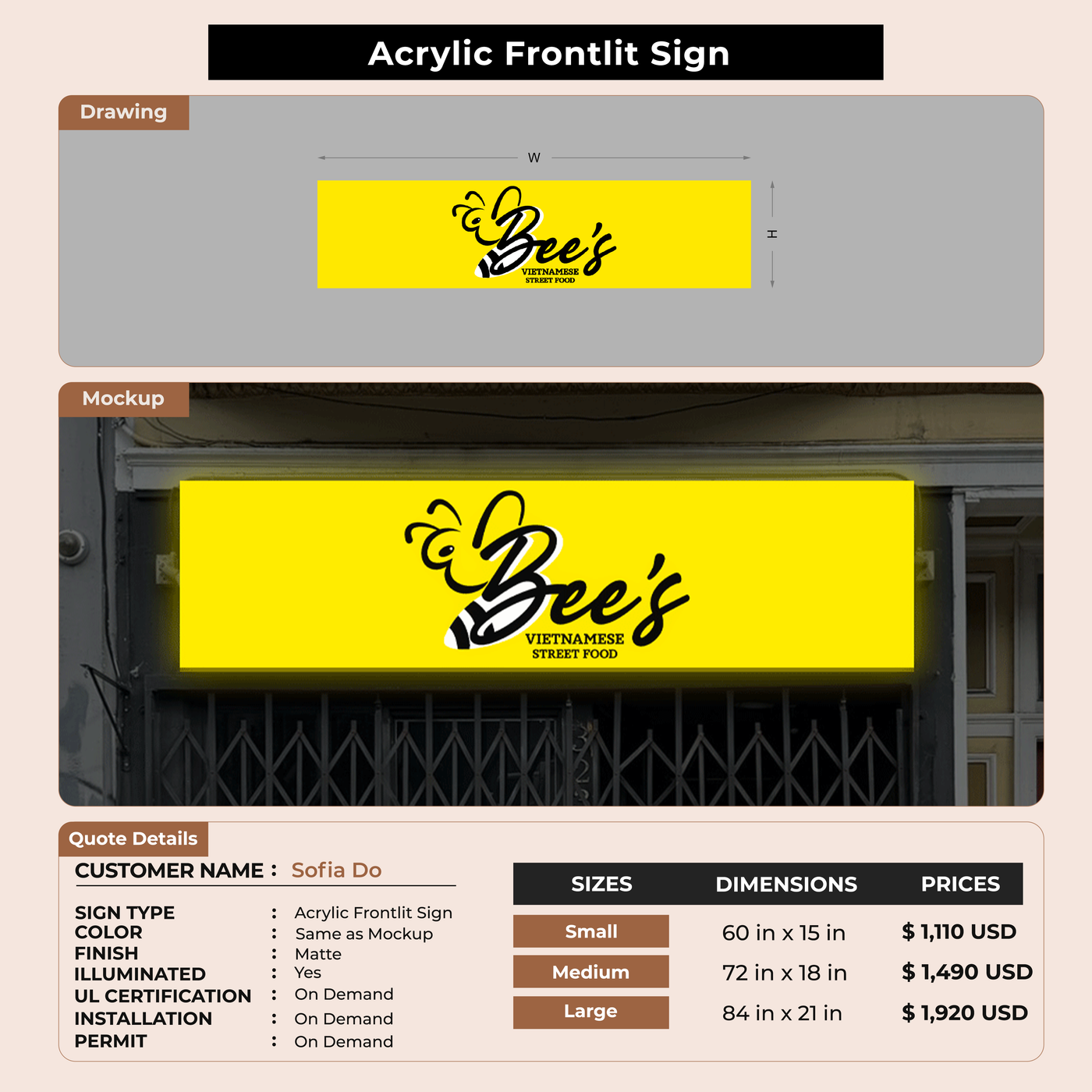 Custom Signs For Sofia Do