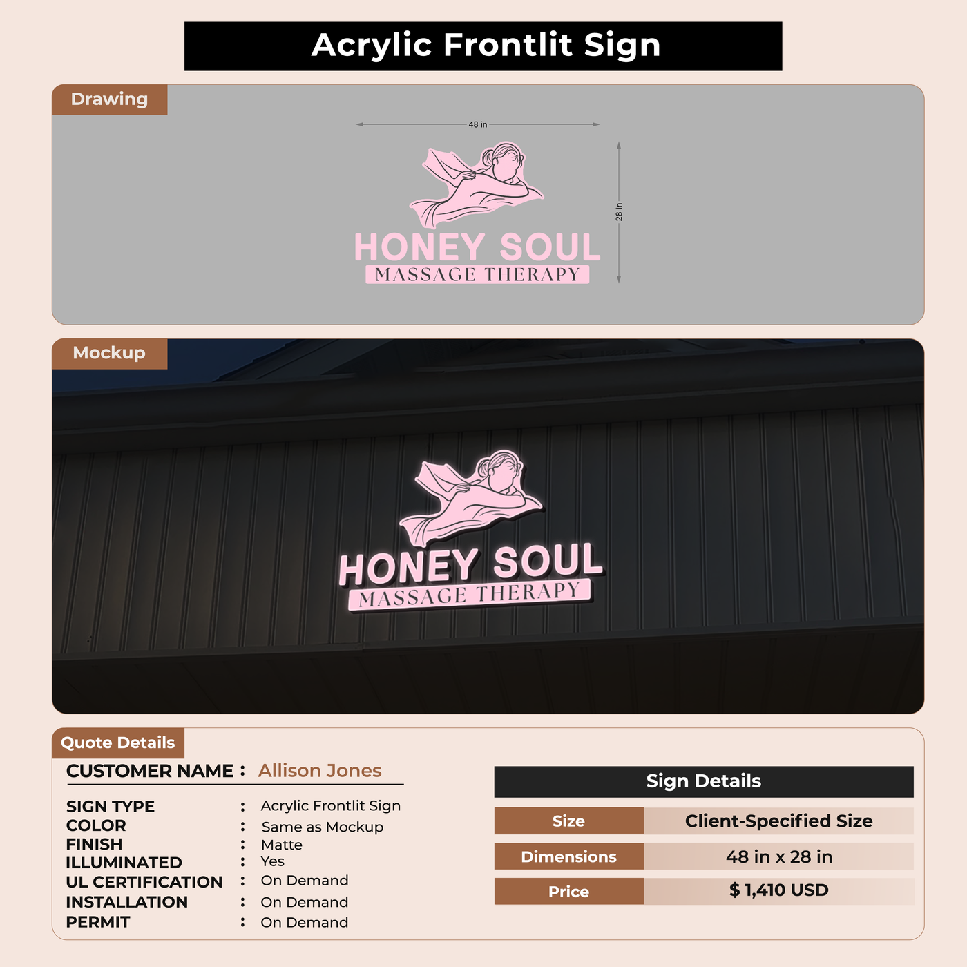 Custom Signs For Allison Jones