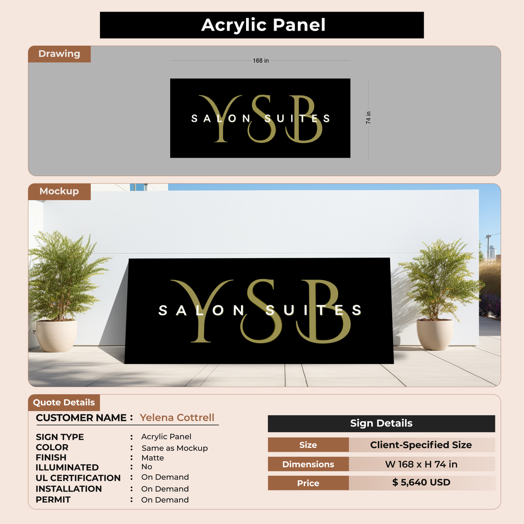UV Acrylic Panel For Yelena Cottrell
