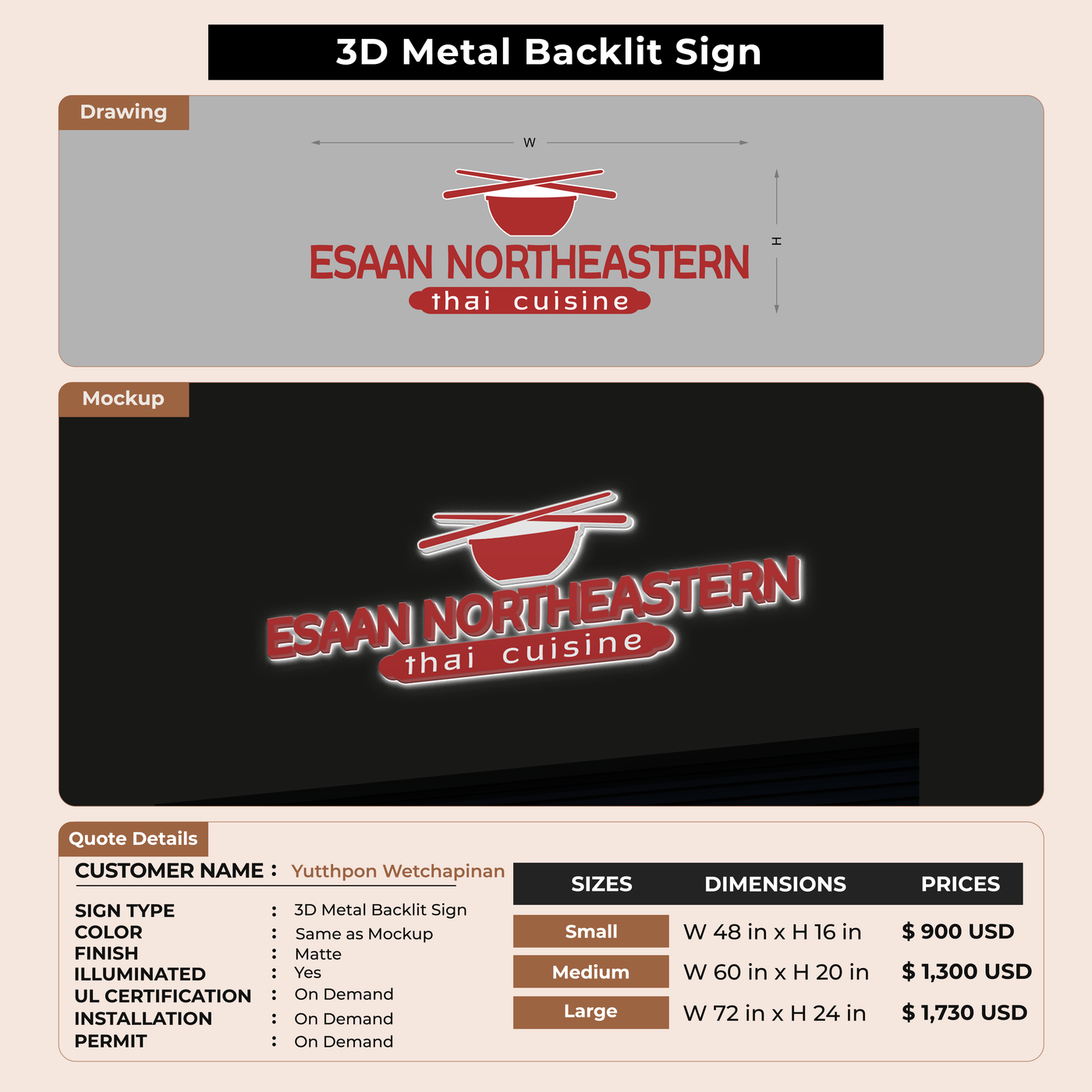 Custom Signs For Yutthpon Wetchapinan
