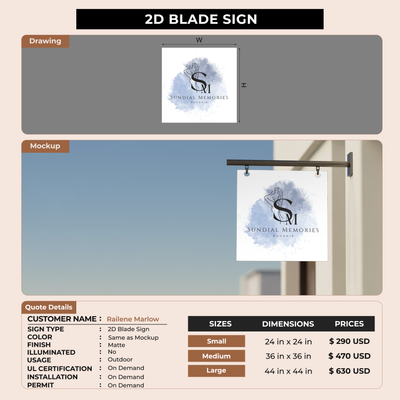 Business signage for Railene Marlow