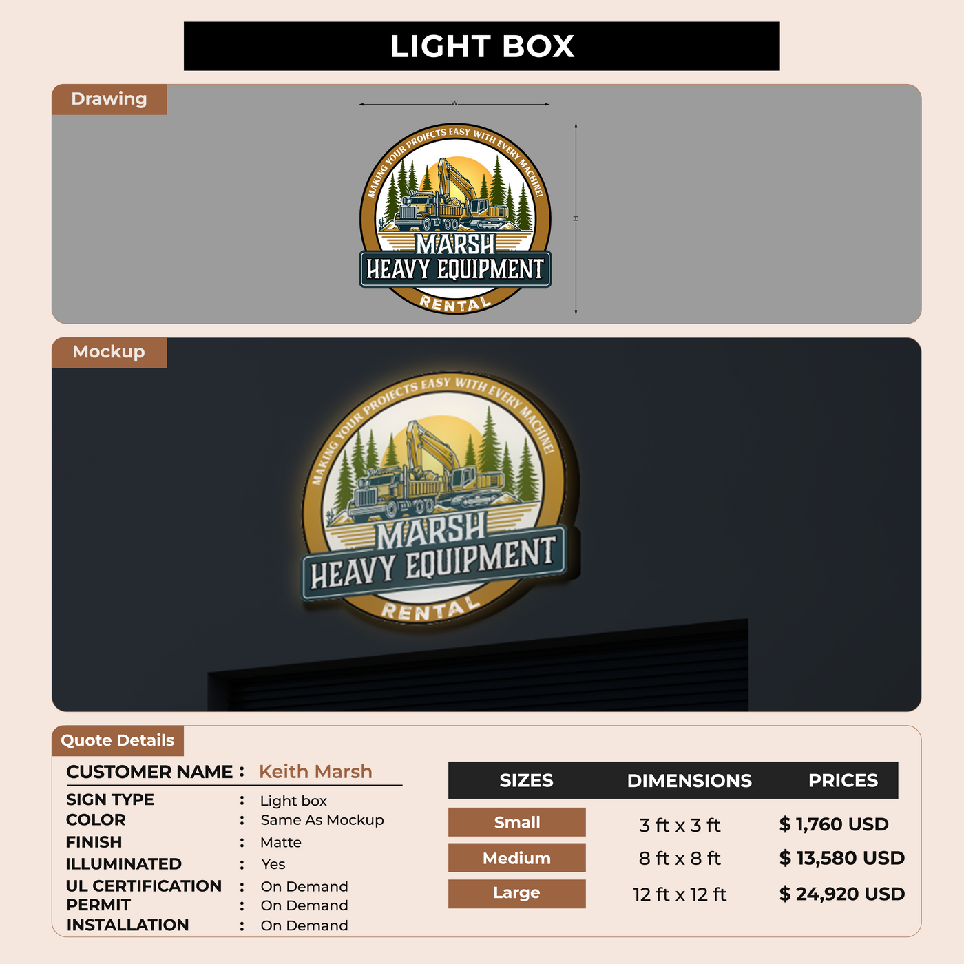 Lightbox Sign For Keith Marsh