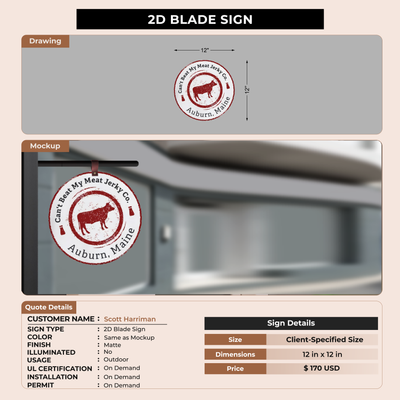 2D Blade Sign For Scott Harriman