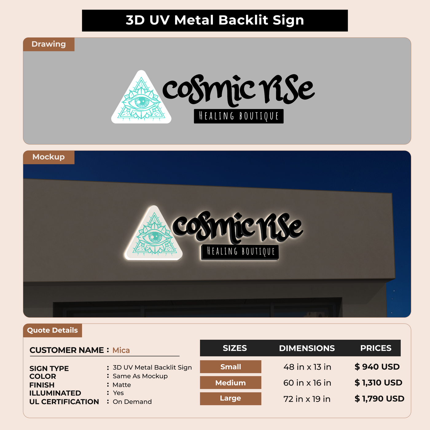 Custom Signs For Mica
