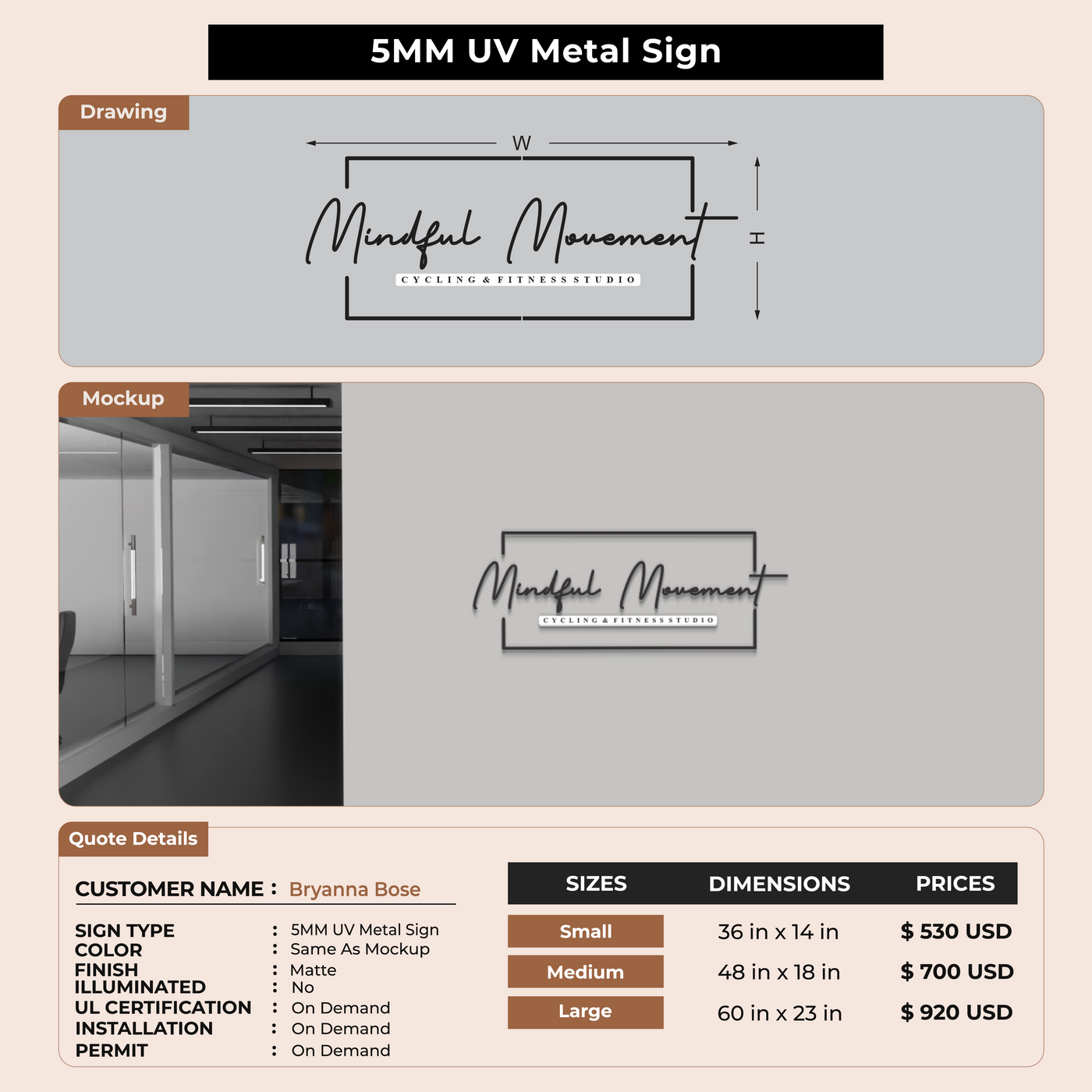 Business Signage For Bryanna Bose