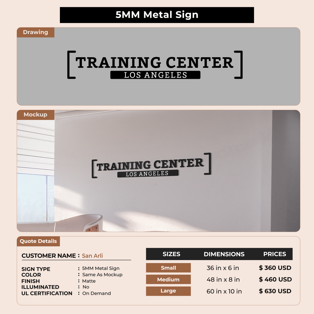 5MM Metal Signs For San Arli