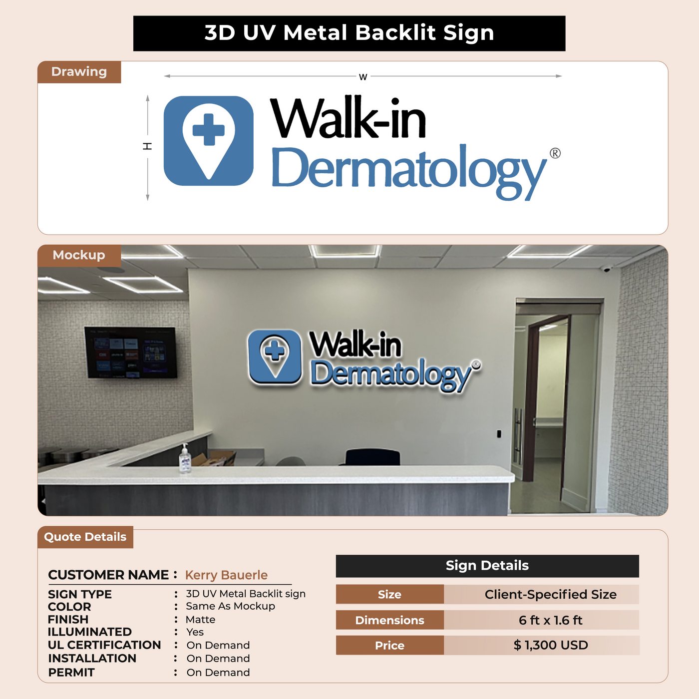 Custom Signs for Kerry Bauerle