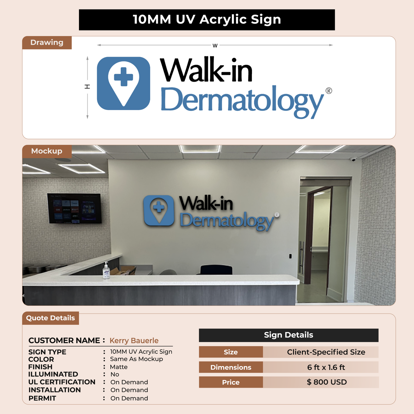 Custom Signs for Kerry Bauerle