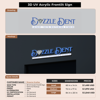 3D UV Acrylic Frontlit Signs for Shawna Scalise