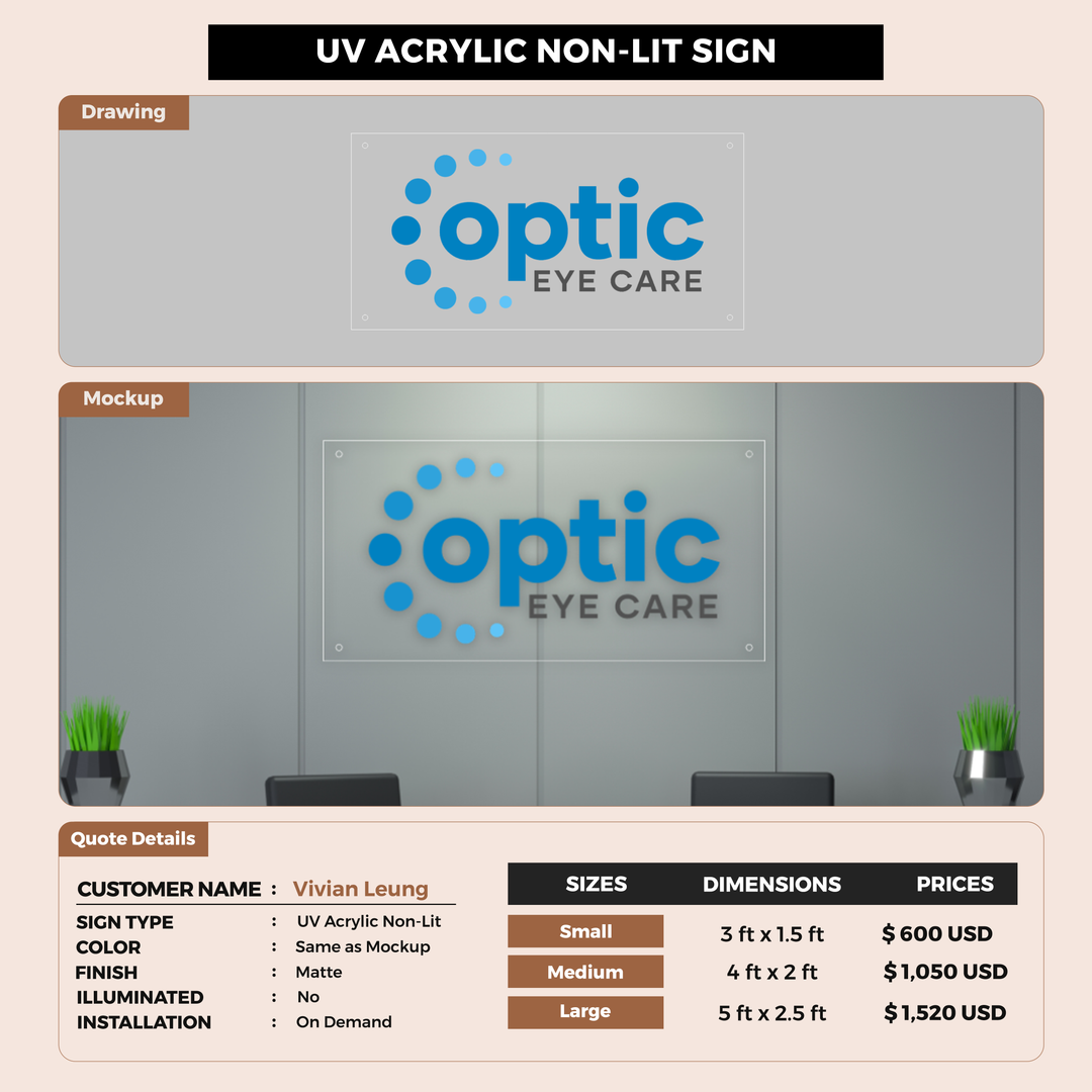 Business signage for Vivian Leung