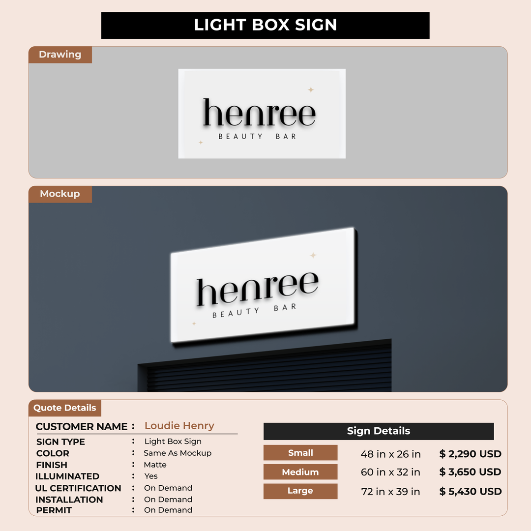 Custom Signs for Loudie Henry