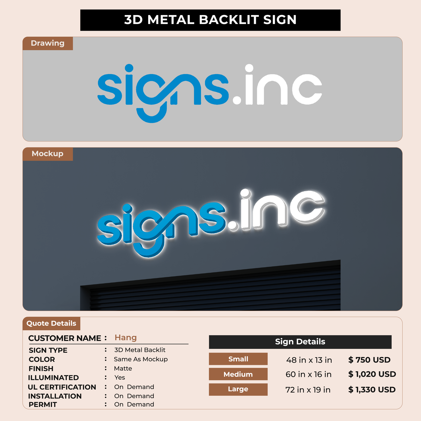 Custom Signs for Hang