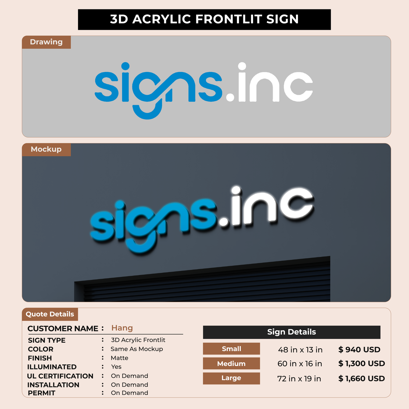 Custom Signs for Hang
