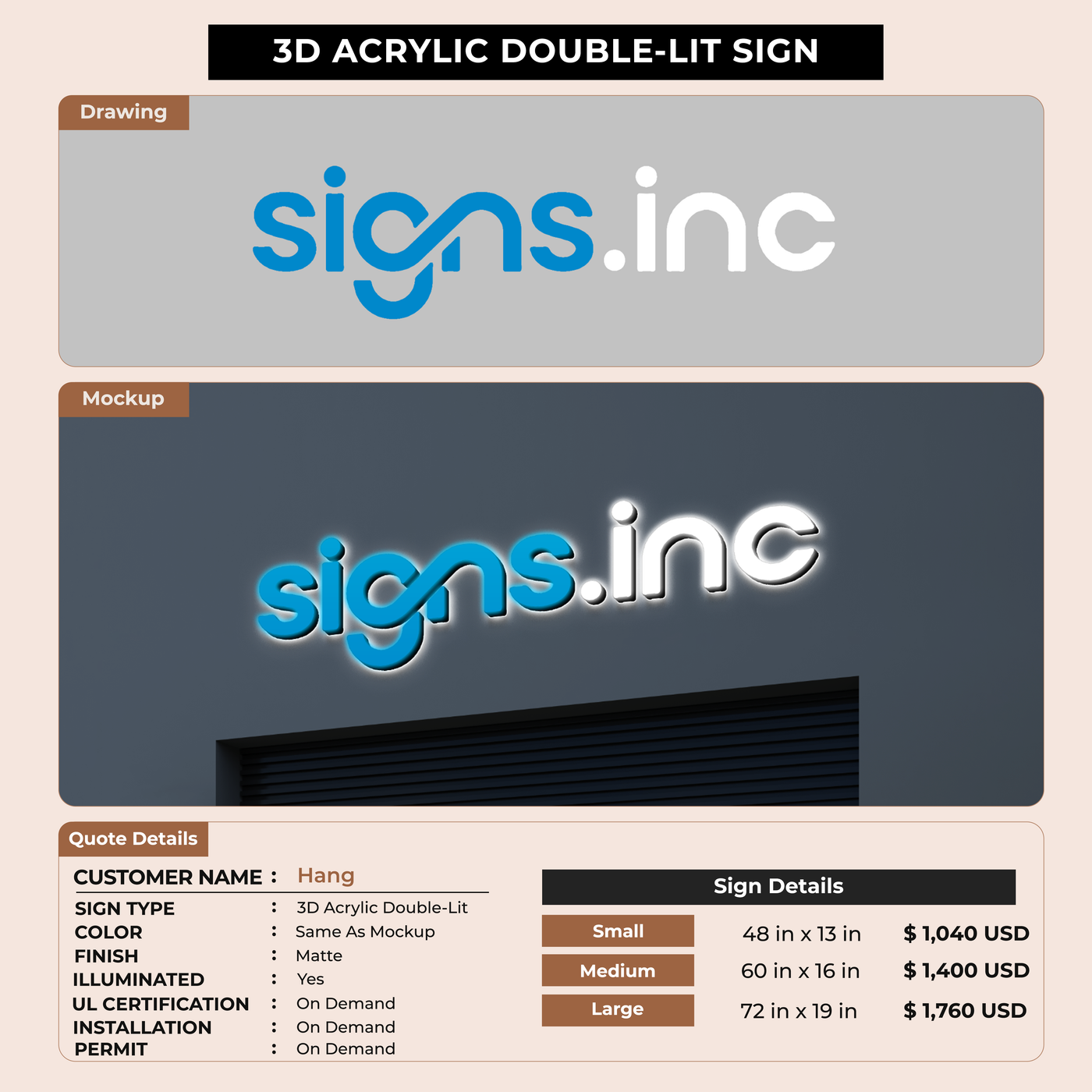 Custom Signs for Hang