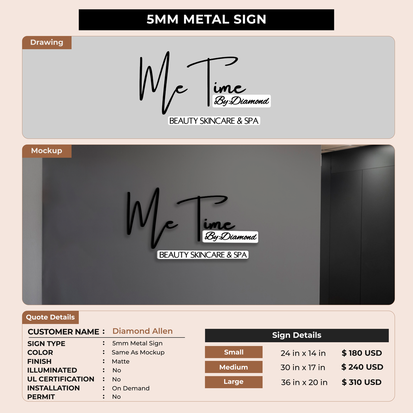 Custom Signs for Diamond Allen