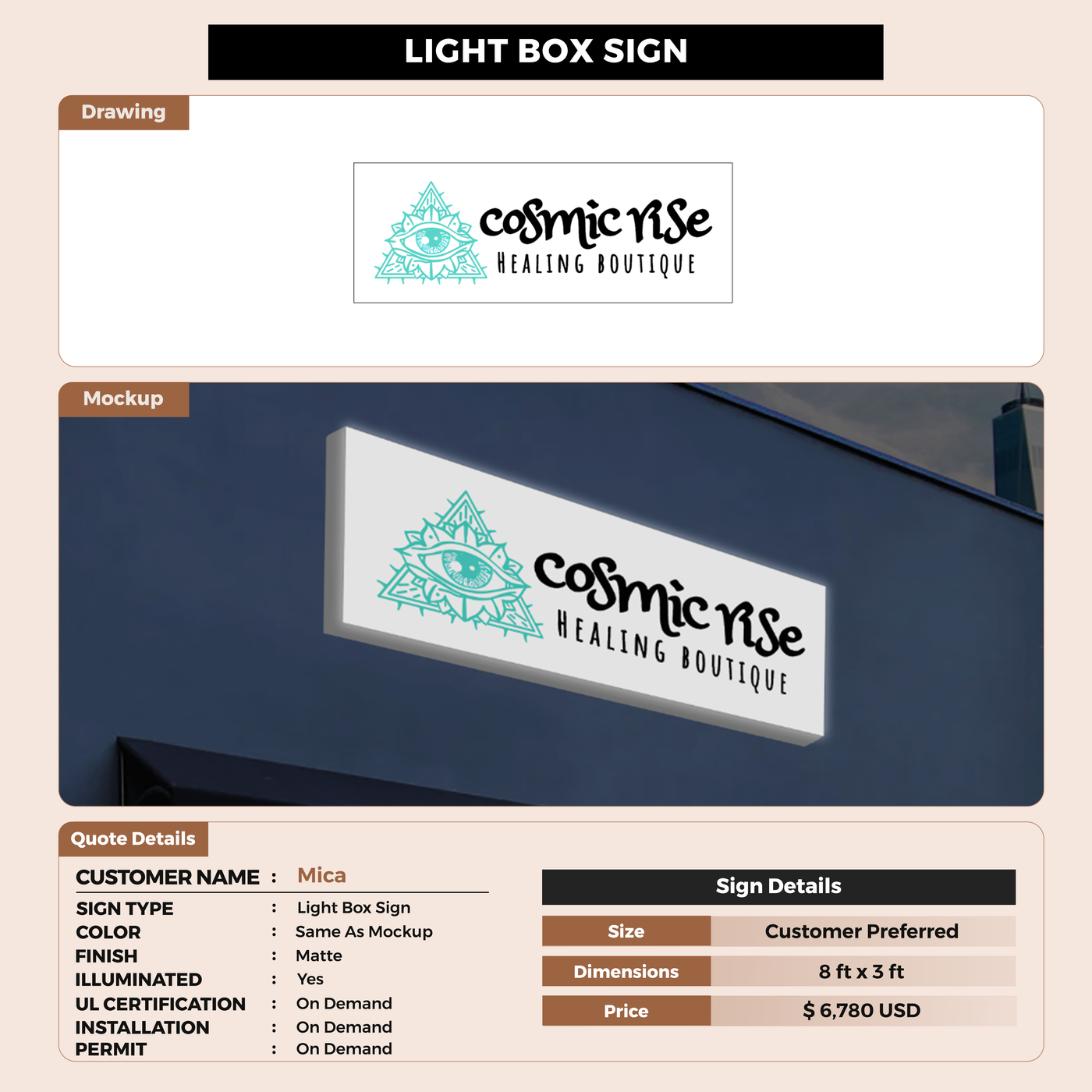 Custom Signs For Mica