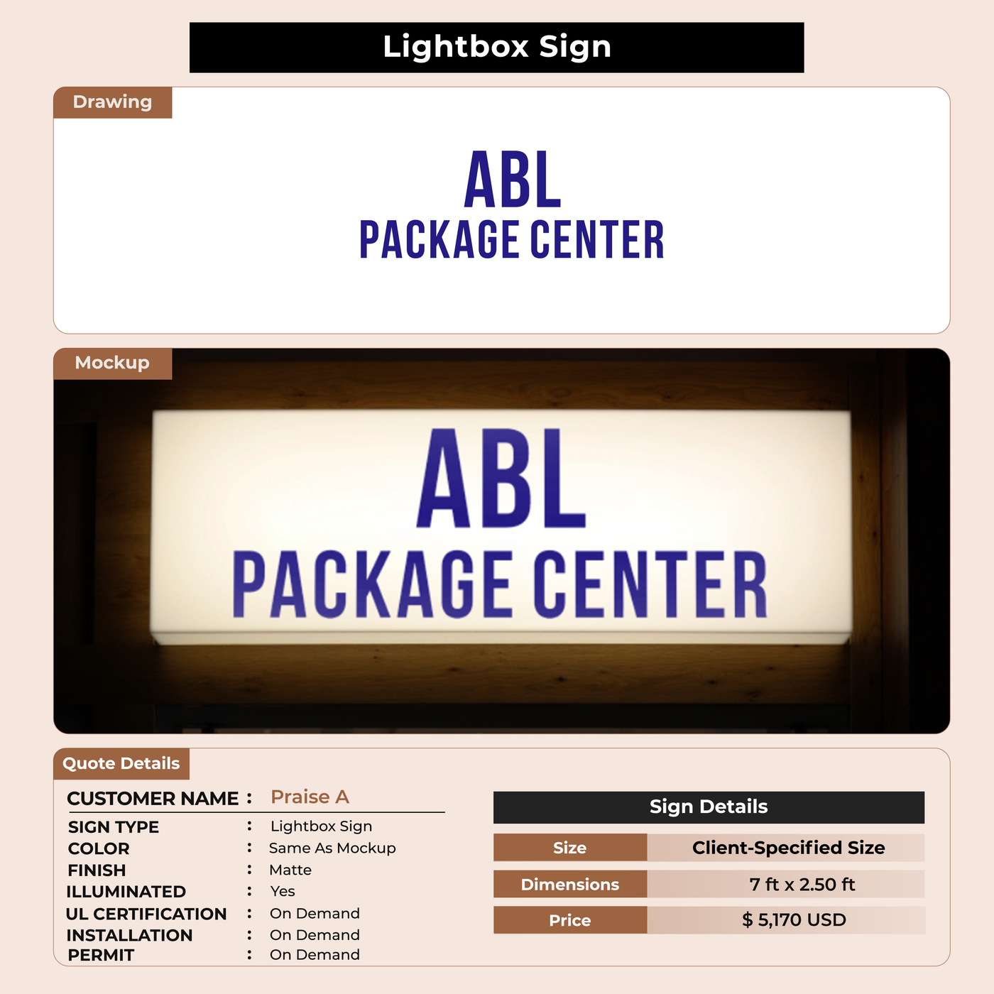 Lightbox Sign For Praise A