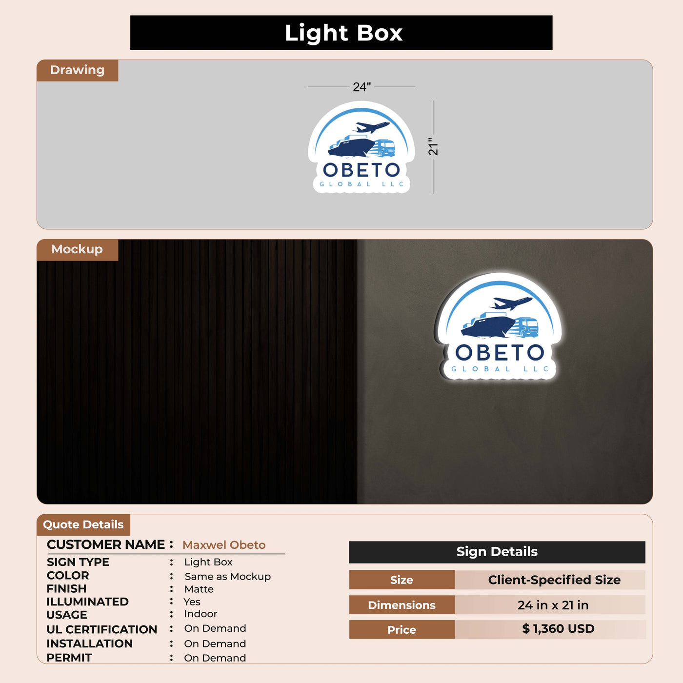 Custom Signs for Maxwel Obeto