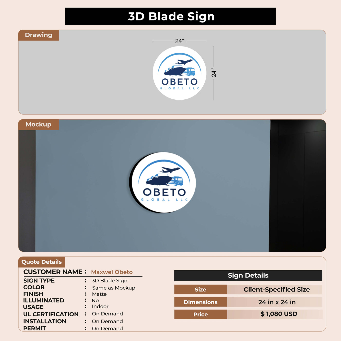 Custom Signs for Maxwel Obeto
