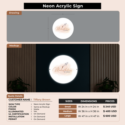 Neon Acrylic Sign for