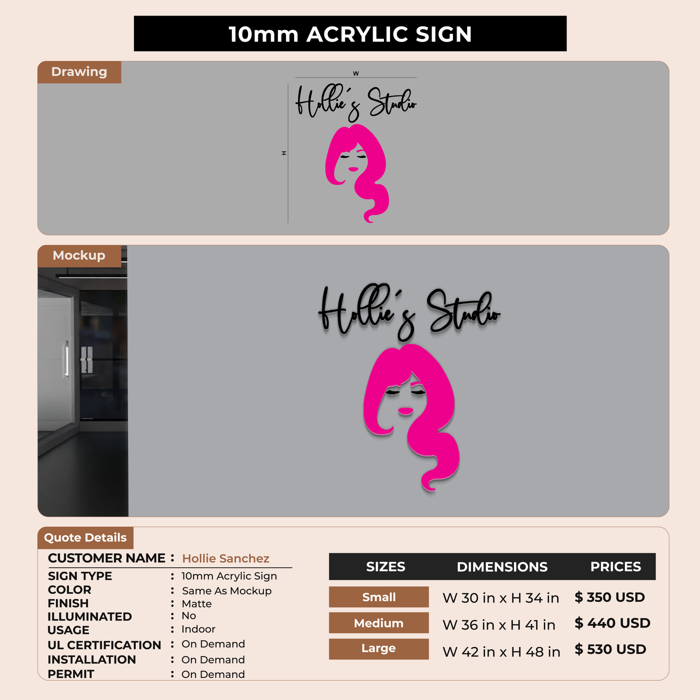 Business Signage for Hollie Sanchez