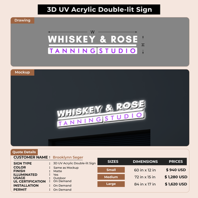 Business signage for Brooklynn Seger