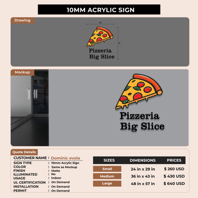 Business signage for Dominic evola