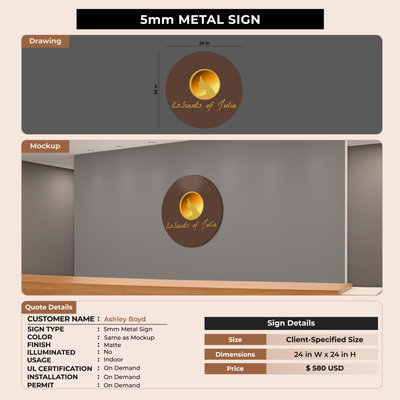 5mm Metal Sign for Ashley Boyd