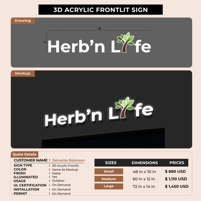 Business signage for Delvonte Robinson