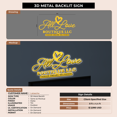 Business signage for Latascha