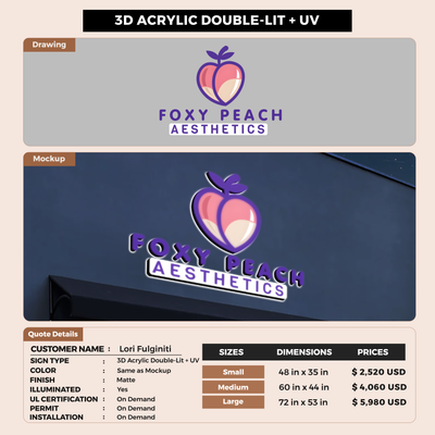 Business signage for Lori Fulginiti