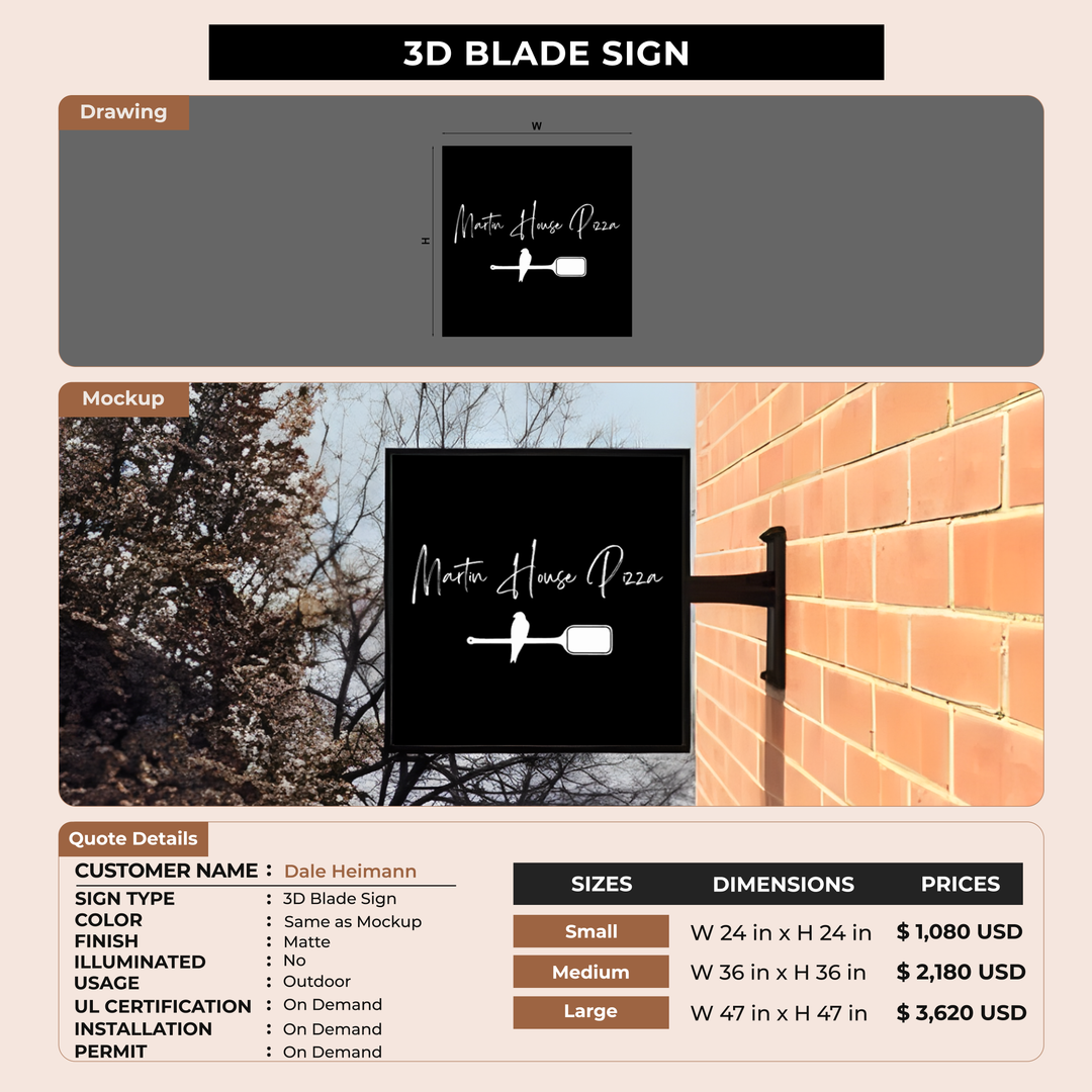 Custom Signs for Dale Heimann