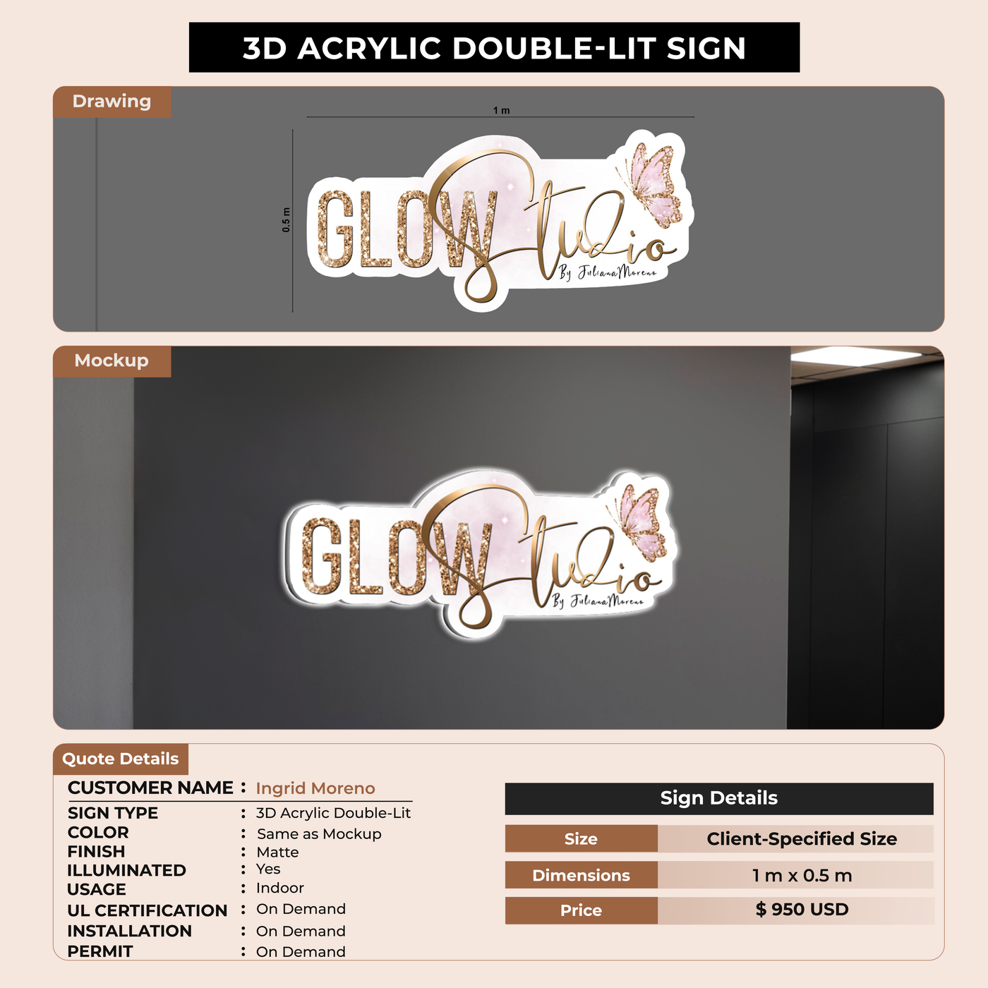 Business signage for Ingrid Moreno