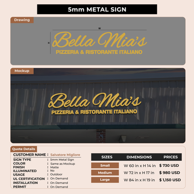 Business Signage for Salvatore Migliore