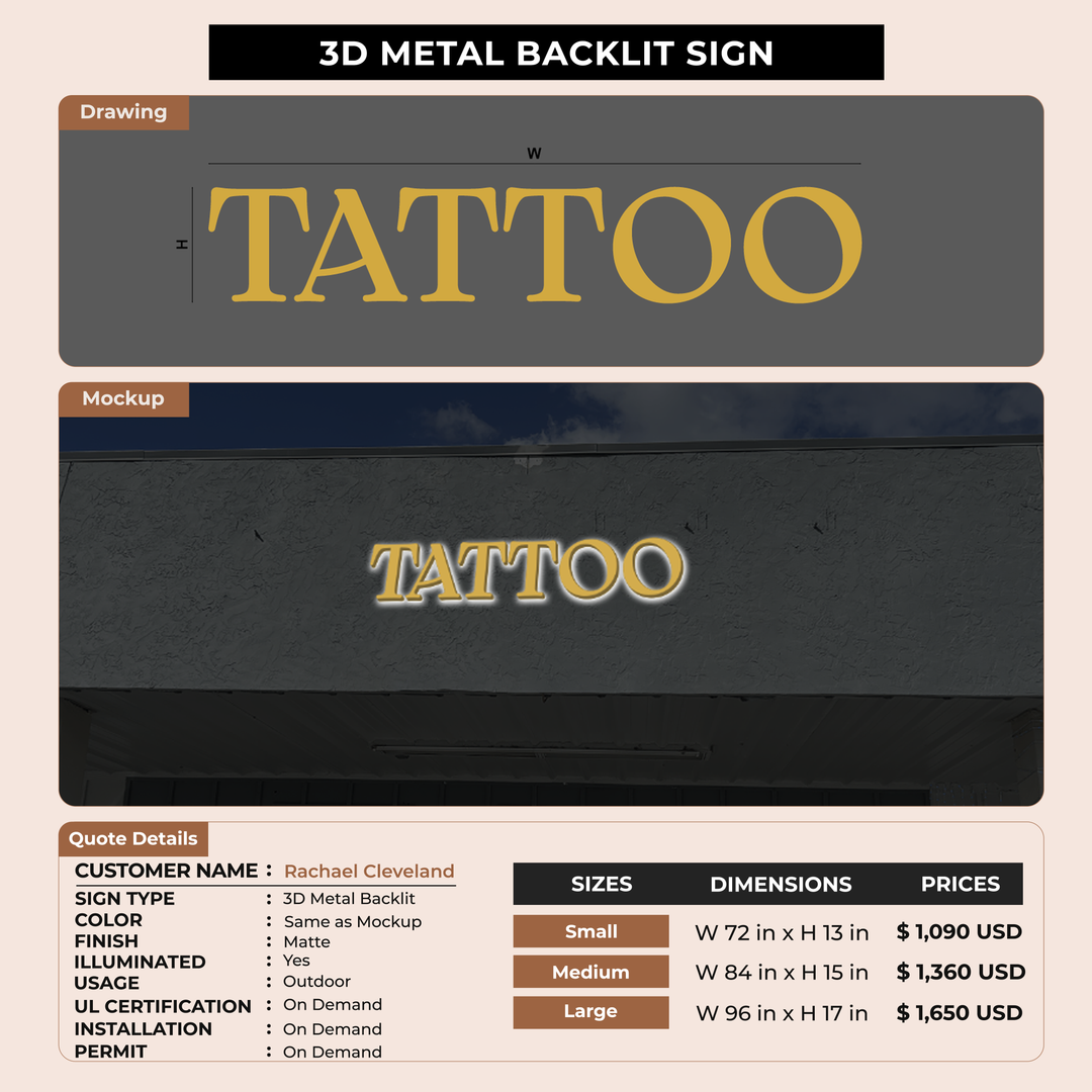 Business signage for Rachael Cleveland