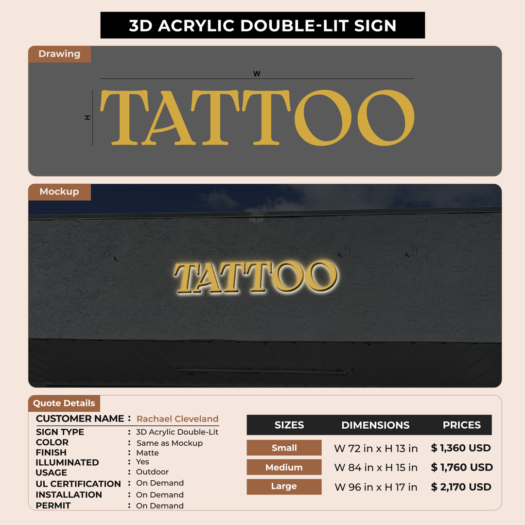 Business signage for Rachael Cleveland