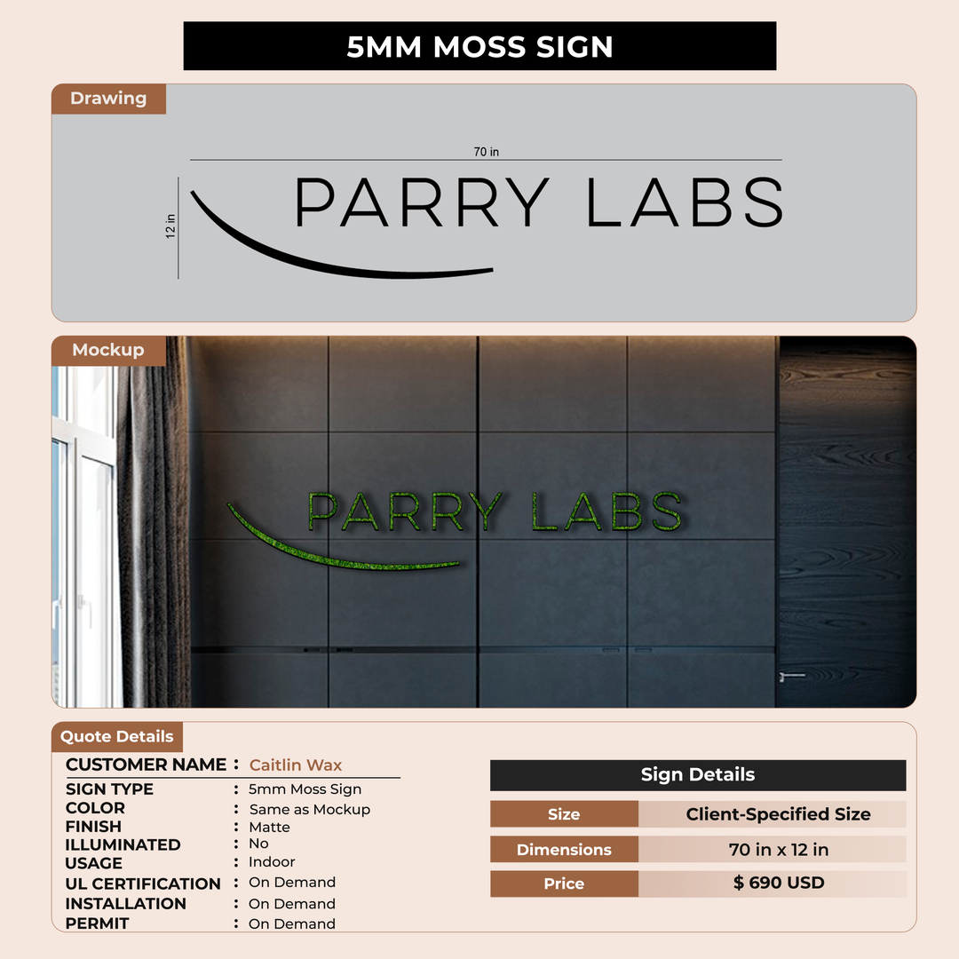 Business signage for Caitlin Wax