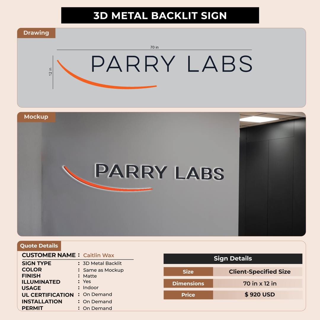Business signage for Caitlin Wax