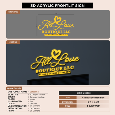 Business signage for Latascha